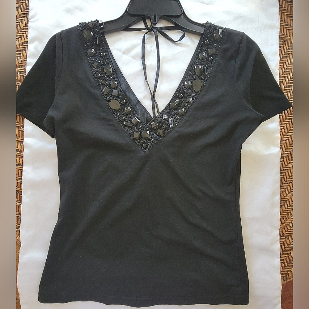 Embellished Vneck Tshirt